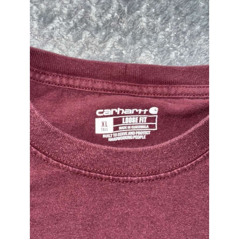 Carhartt Mens Burgundy Original Fit Long Sleeve Outdoor Casual Top Size‎ XL - Picture 4 of 9